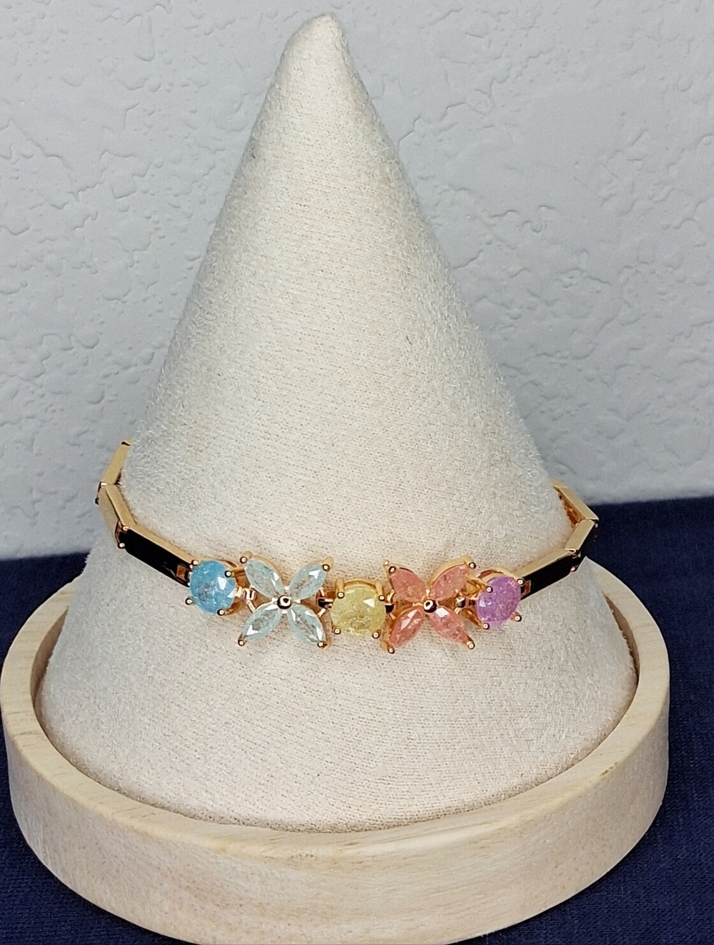 Multicolor CZ Floral Candy Rose Gold Bracelet